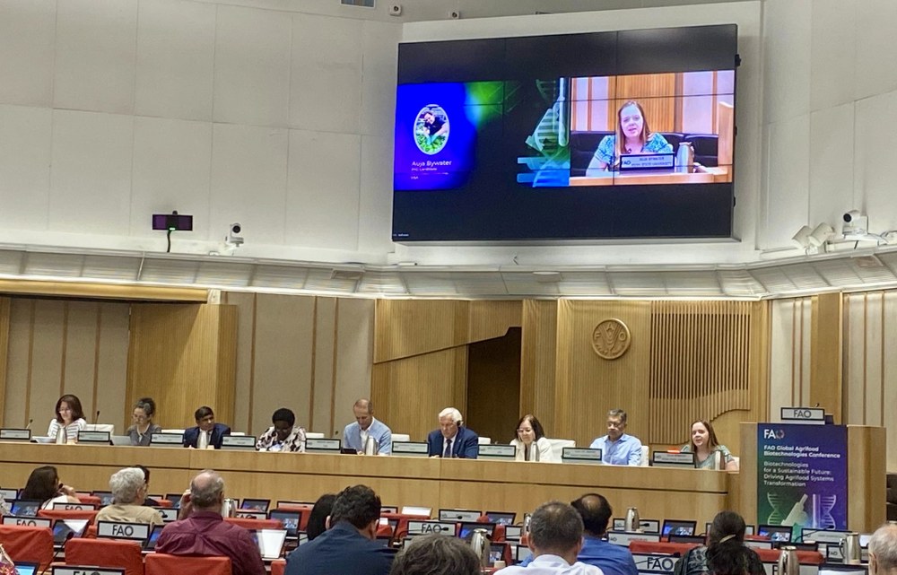 Auja Represented Penn State at the FAO Global Agrifood Biotechnologies Conference The FAO Biotech Innovation Challenge presentation at the AO Global Agrifood Biotechnologies Conference